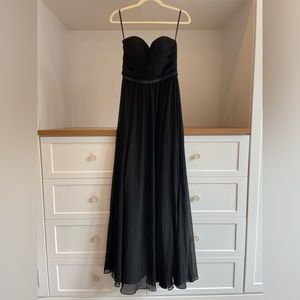 Black strapless black tie or prom gown in size 4